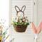 Glitzhome® 18" Easter Egg & Flower Bunny-Shaped Basket Centerpiece